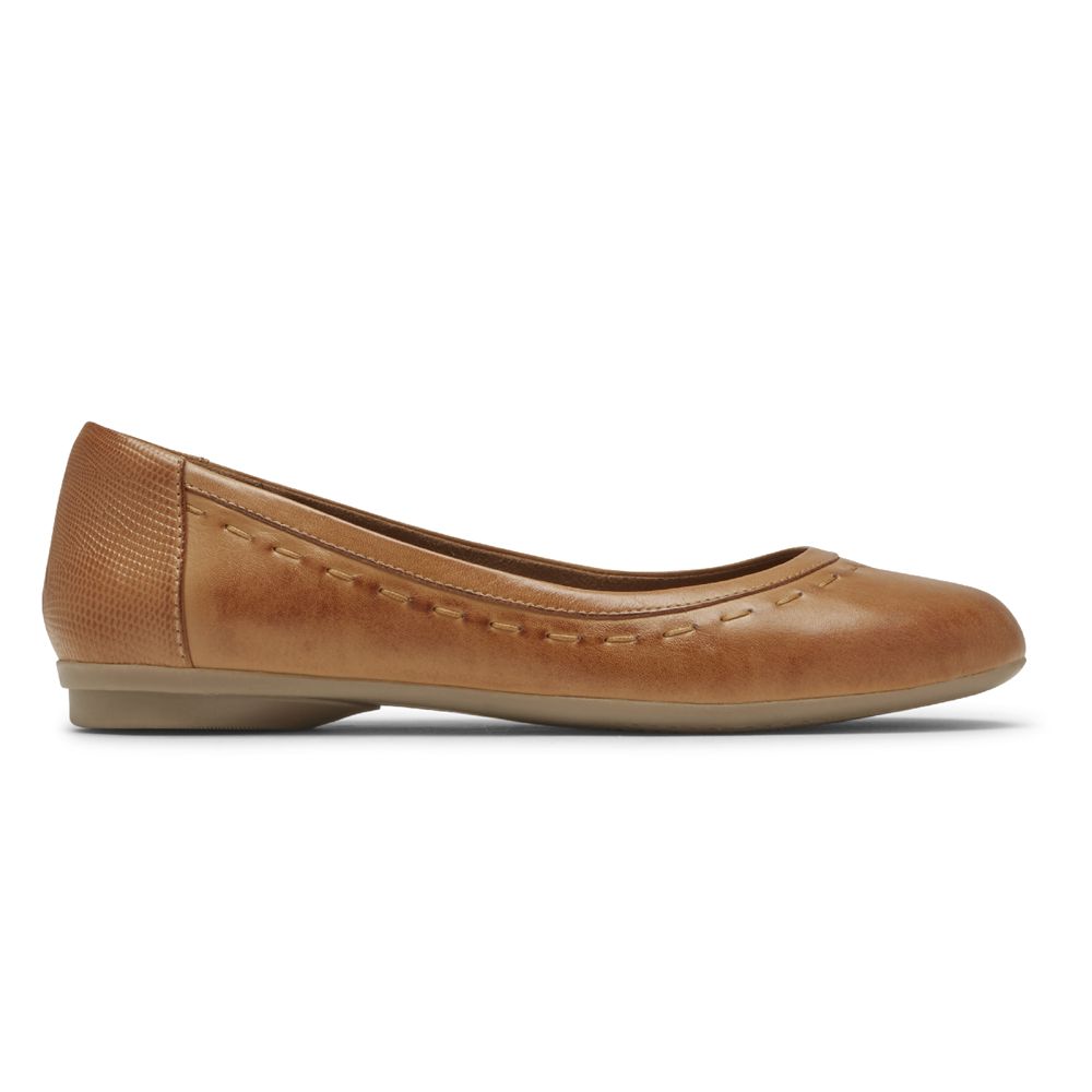 Rockport Women's Cobb Hill Maiika Flat Ballet - Brown - USA (2318DZTPX)